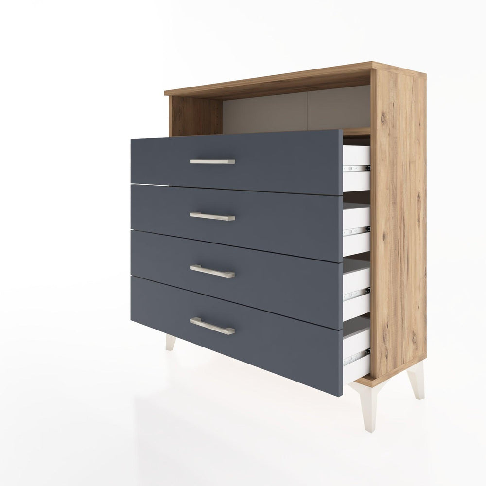 Woodntry Modular Dresser Pine 88x30x84 cm with Drawers and Shelves CR7-3