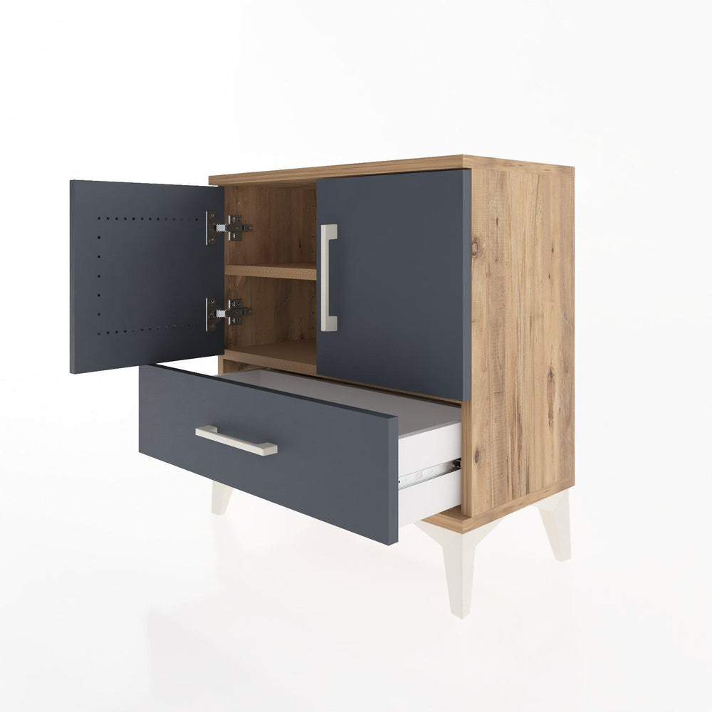 Woodntry Modular Nightstand Pine 60x30x52 cm with Cover and Drawer KC7-3