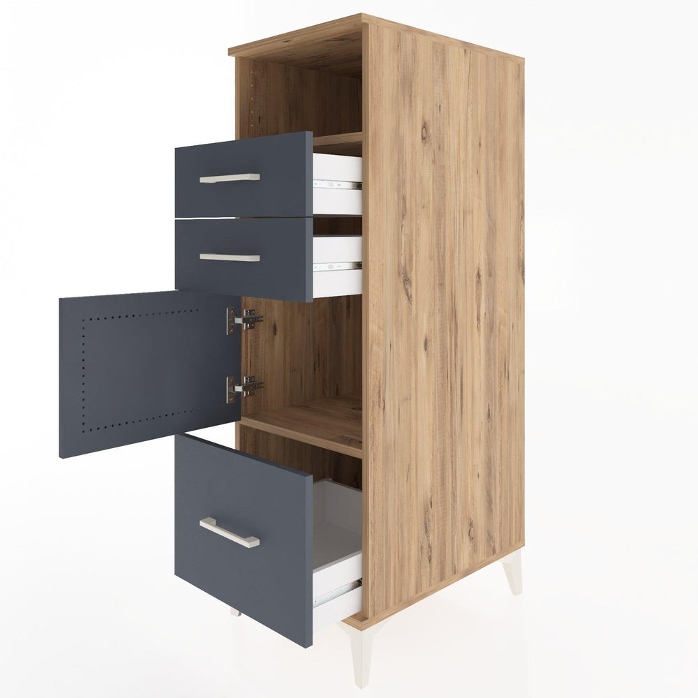 Woodntry Modüler Dolap Çam 44x30x122 cm Fonksiyonel F107-3