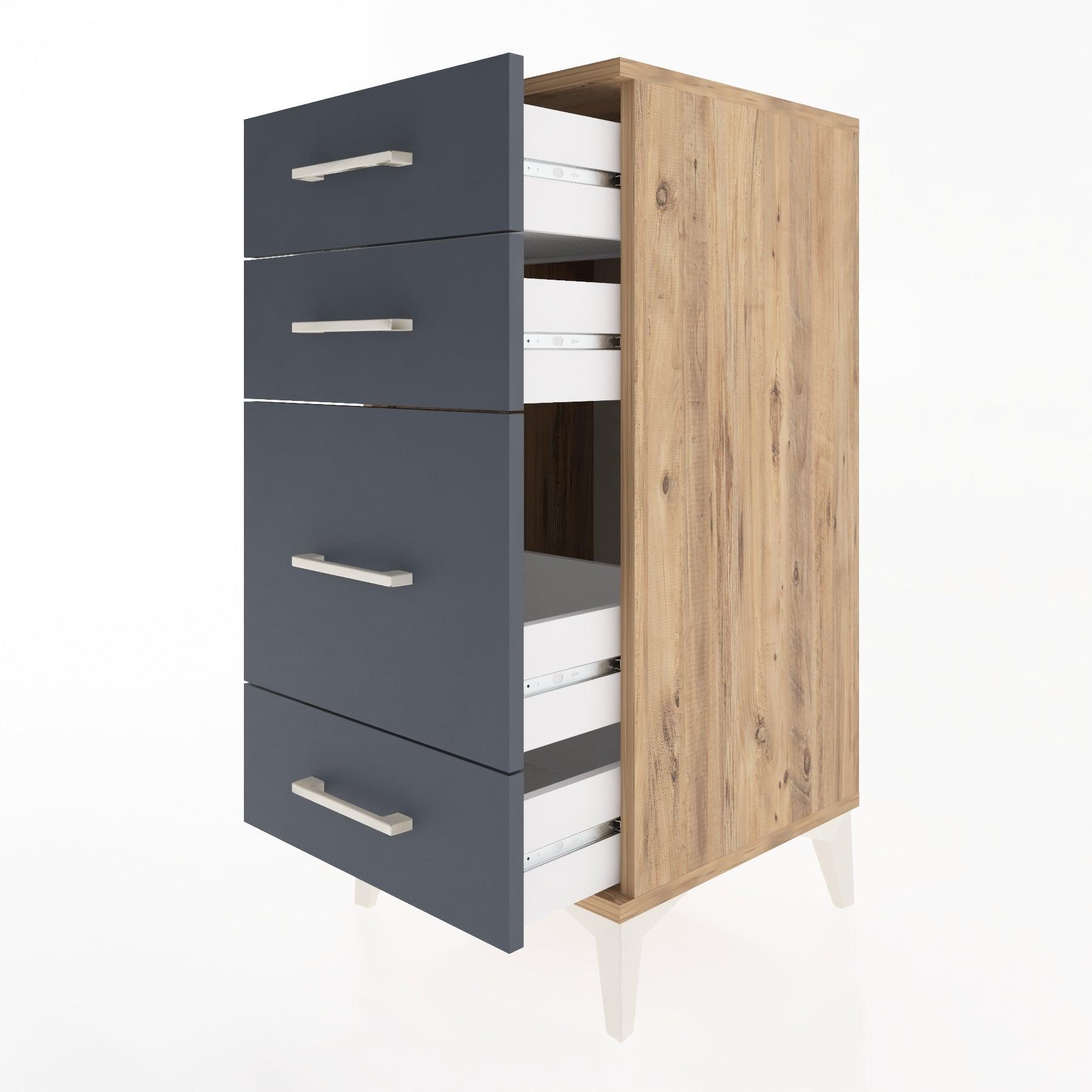 Woodntry Modular Nightstand Pine 44x44x84 cm Drawer C7-3