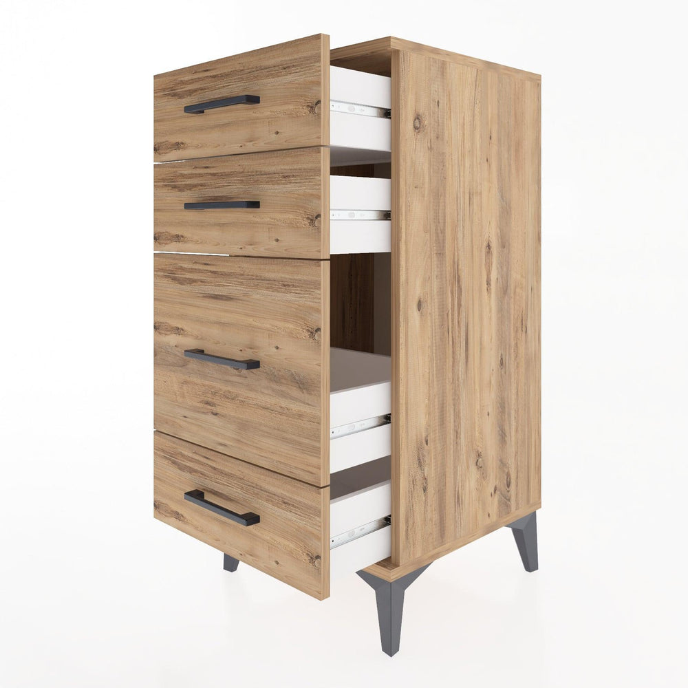 Woodntry Modüler Komodin Çam 44x44x84 cm Çekmeceli C7-3