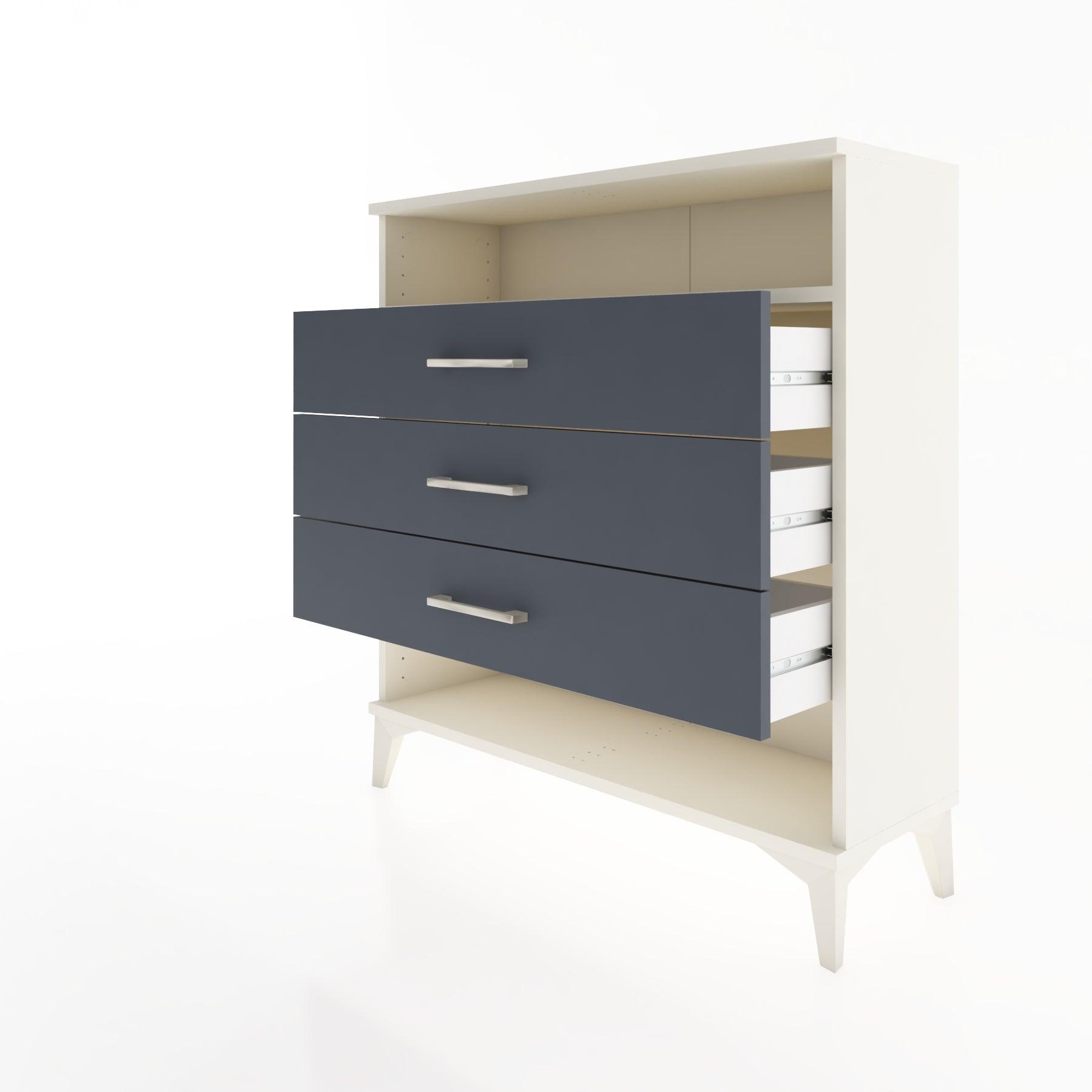 Woodntry Modular Dresser Moonstone 88x30x84 cm with Drawers and Shelves CR8-1