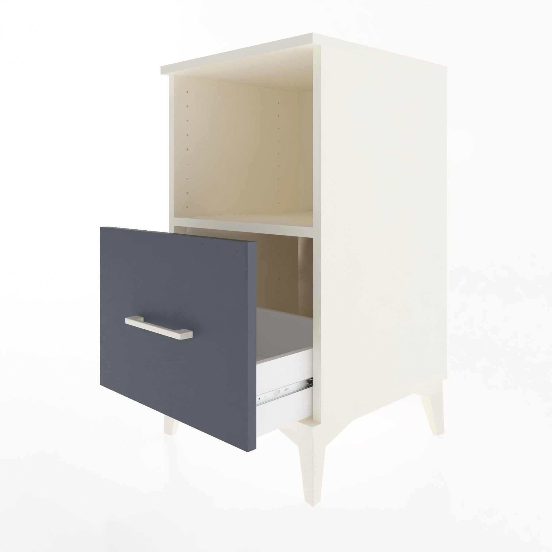 Woodntry Modular Nightstand Moonstone 44x44x68 cm with Drawer and Shelf CR8-1