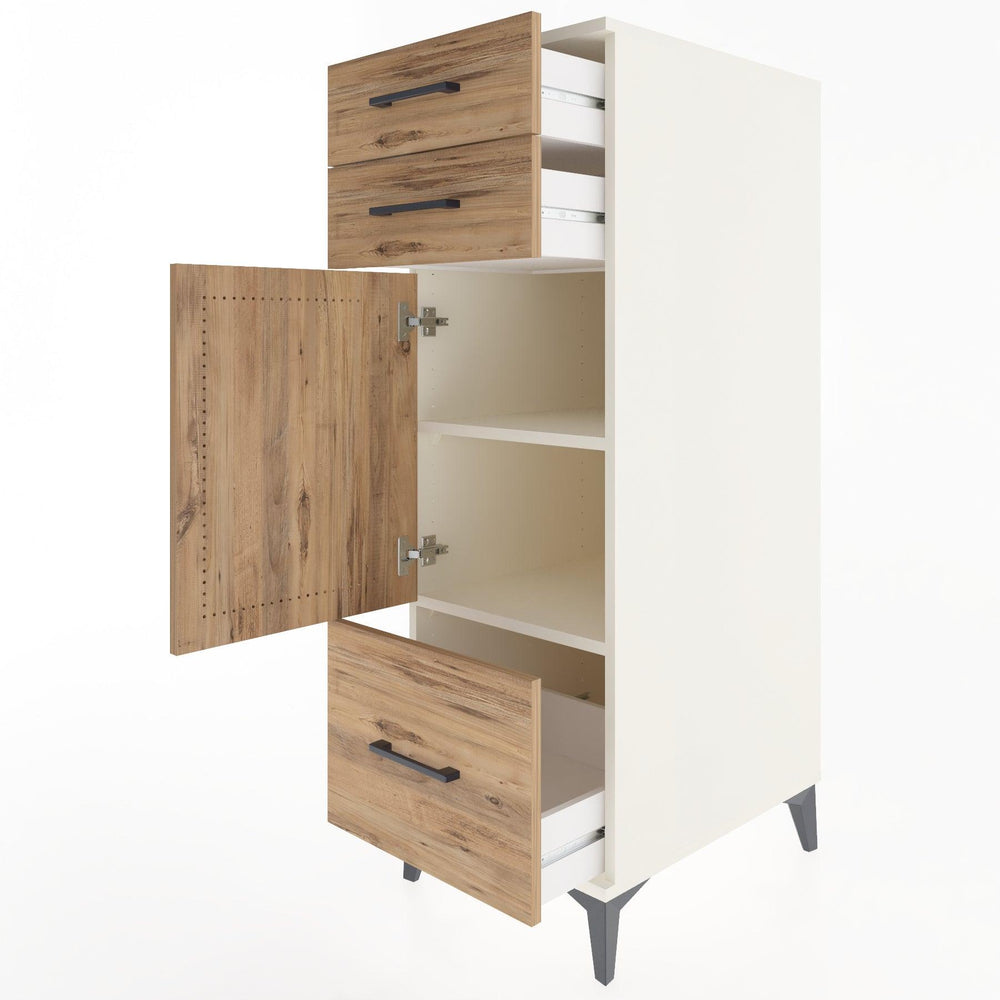 Woodntry Modular Cabinet Moonstone 44x30x122 cm with Doors and Drawers KC8-1