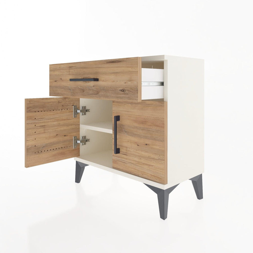 Woodntry Modular Nightstand Moonstone 60x30x52 cm with Cover and Drawer KC8-1