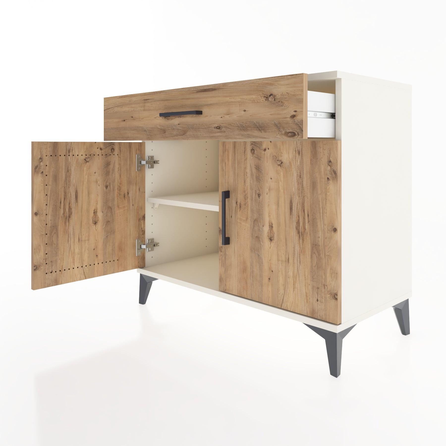 Woodntry Modüler Şifonyer Aytaşı 88x44x68 cm Kapaklı ve Çekmeceli KC8-1
