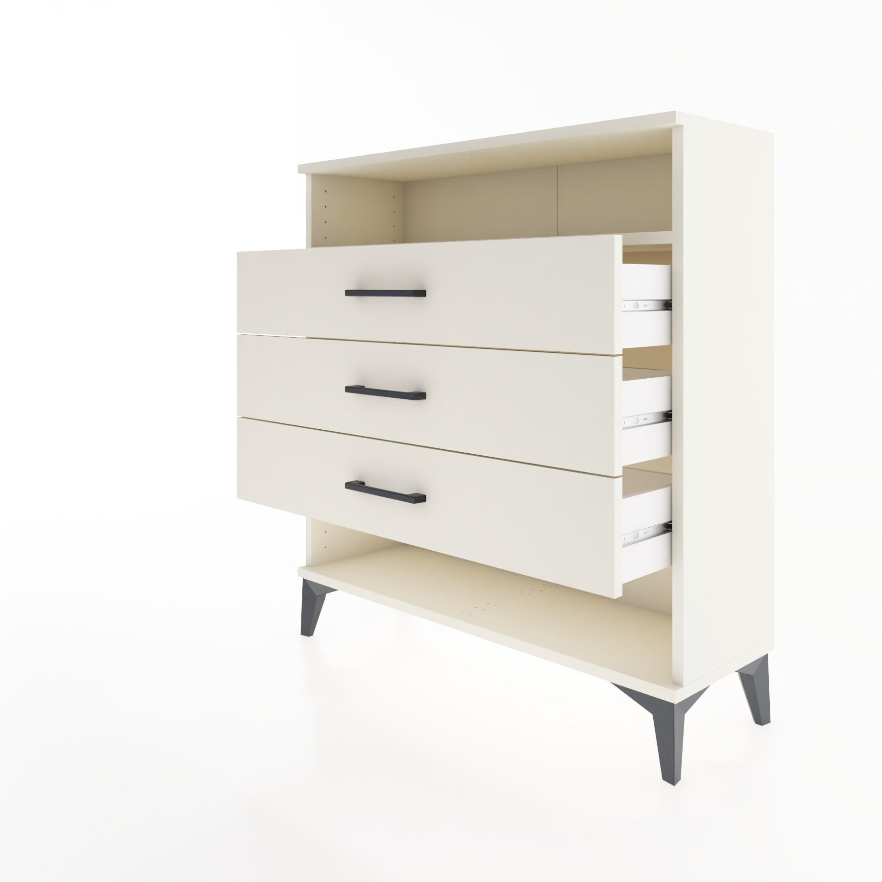 Woodntry Modular Dresser Moonstone 88x30x84 cm with Drawers and Shelves CR8-1