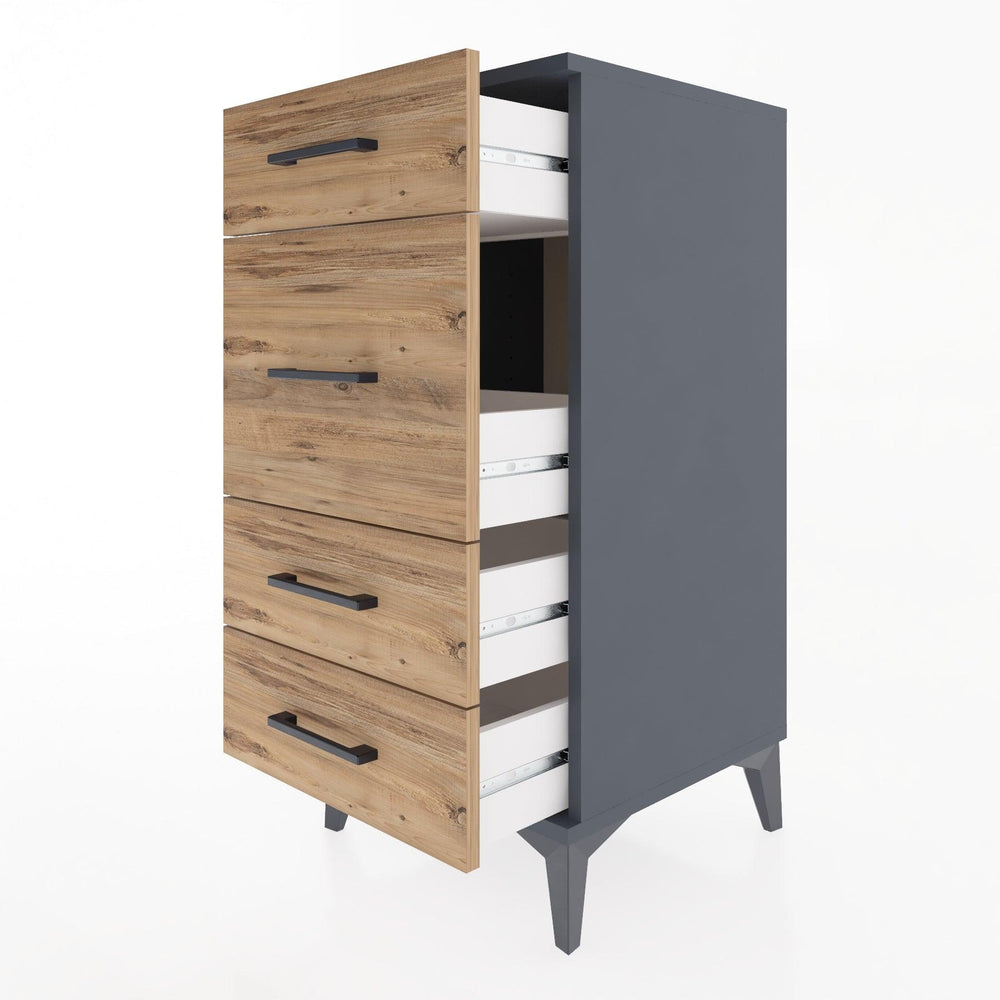 Woodntry Modular Nightstand Anthracite 44x44x84 cm Drawer C8-2