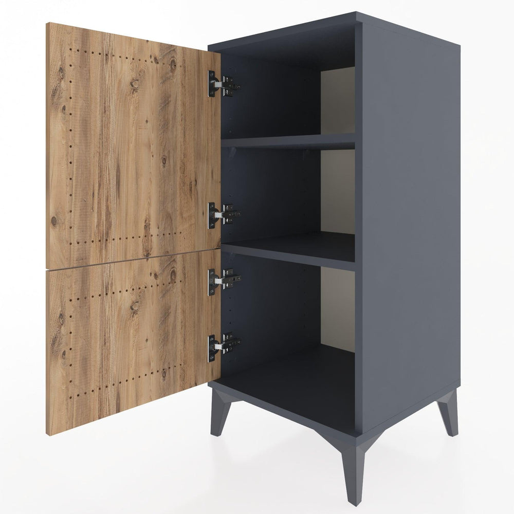 Woodntry Modüler Komodin Antrasit 44x44x84 cm Kapaklı K30-2