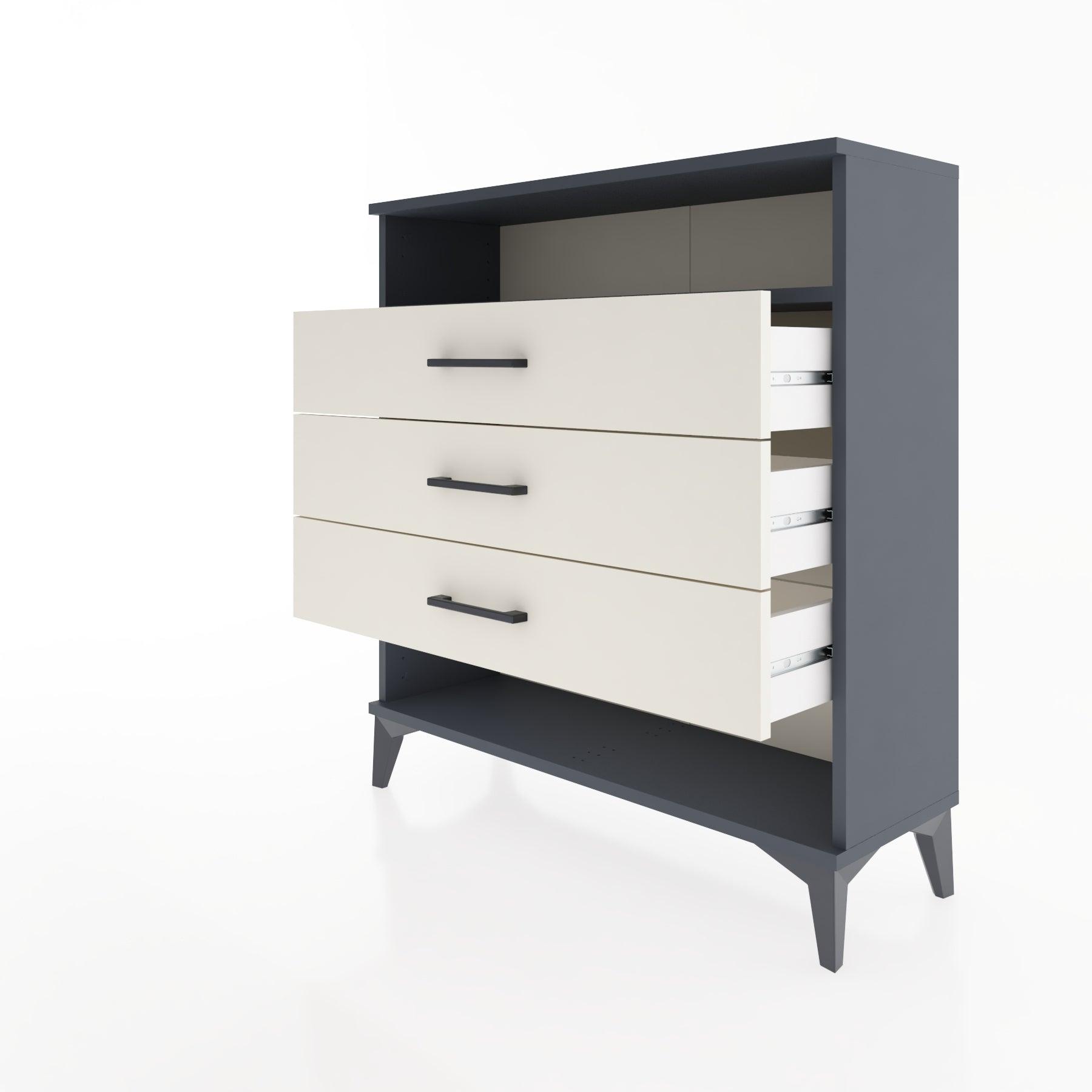 Woodntry Modular Dresser Anthracite 88x30x84 cm with Drawers and Shelves CR8-2