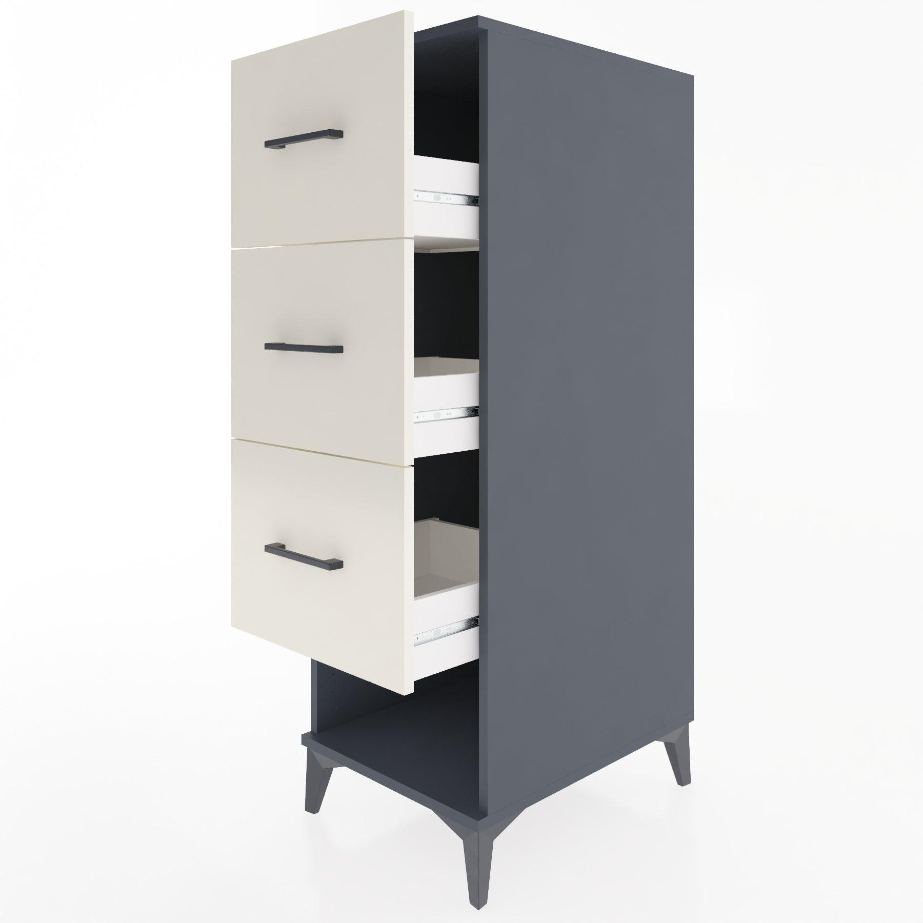 Woodntry Modular Cabinet Anthracite 44x30x122 cm with Drawers and Shelves CR108-2