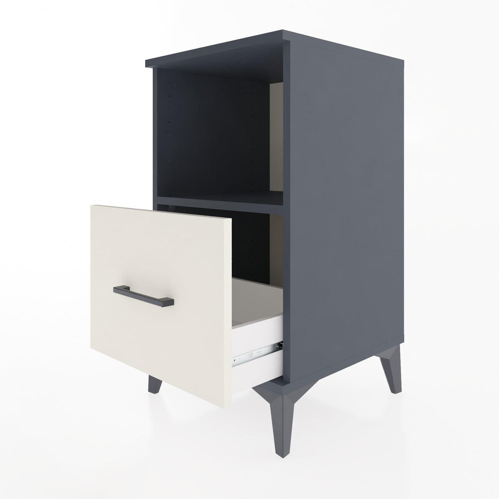 Woodntry Modular Nightstand Anthracite 44x44x68 cm with Drawers and Shelves CR8-2