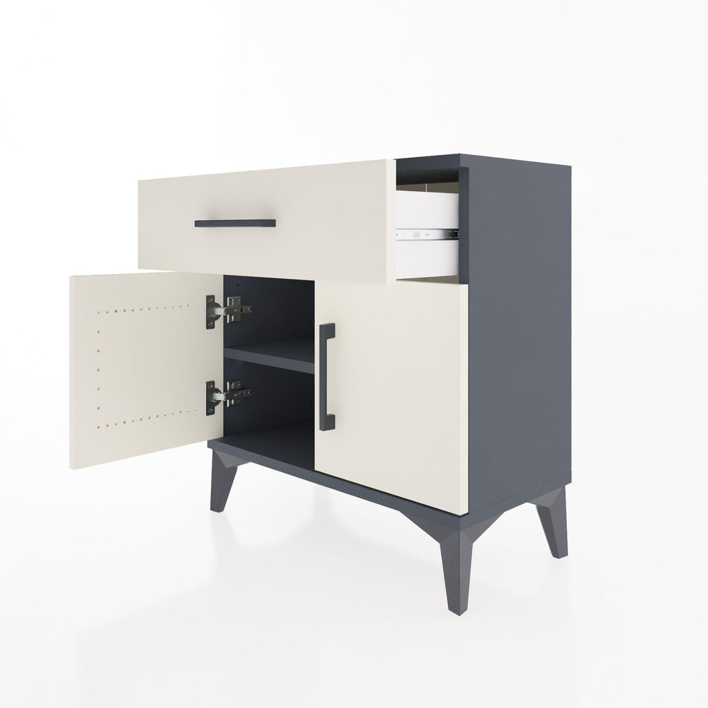 Woodntry Modular Nightstand Anthracite 60x30x52 cm with Cover and Drawer KC8-2