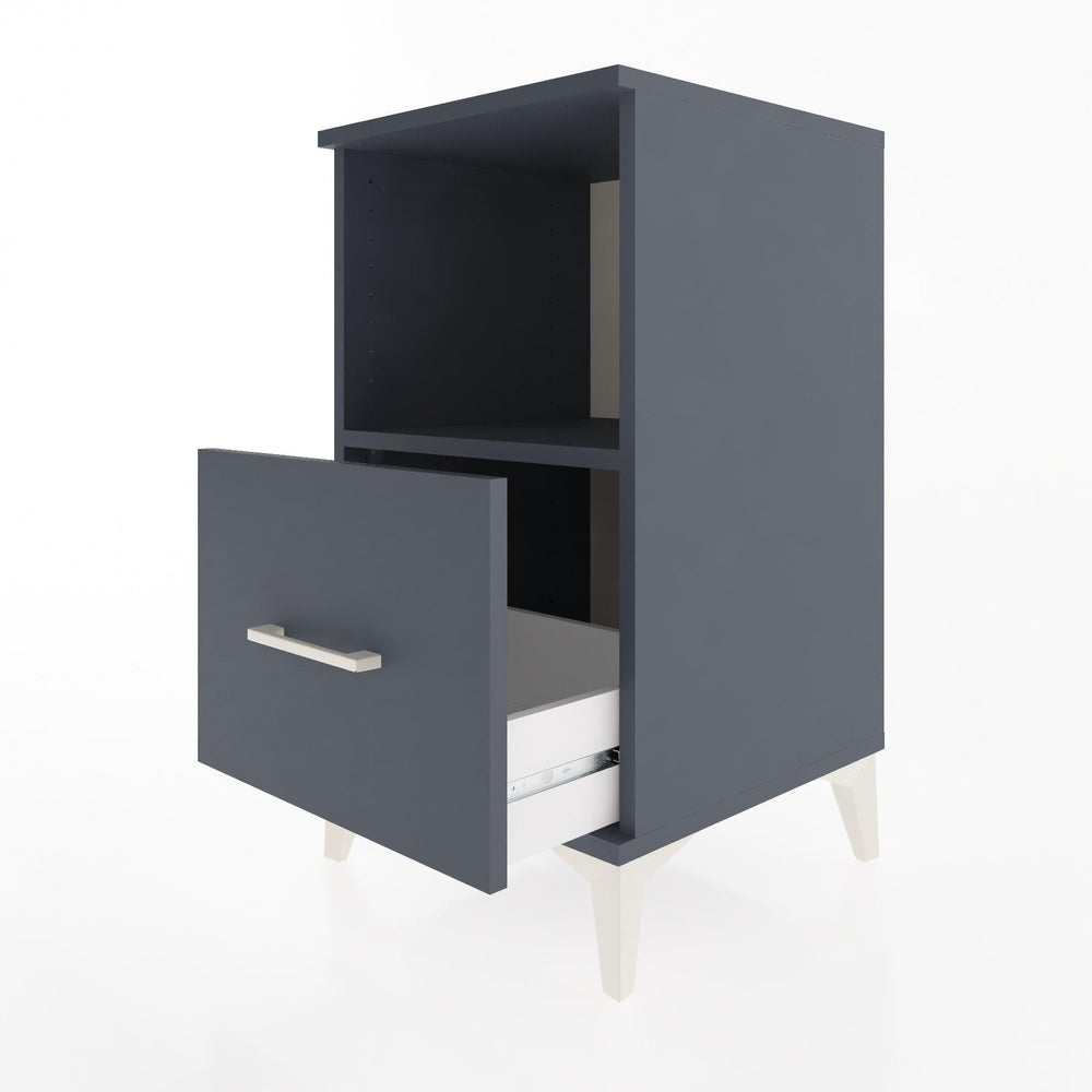 Woodntry Modular Nightstand Anthracite 44x44x68 cm with Drawers and Shelves CR8-2