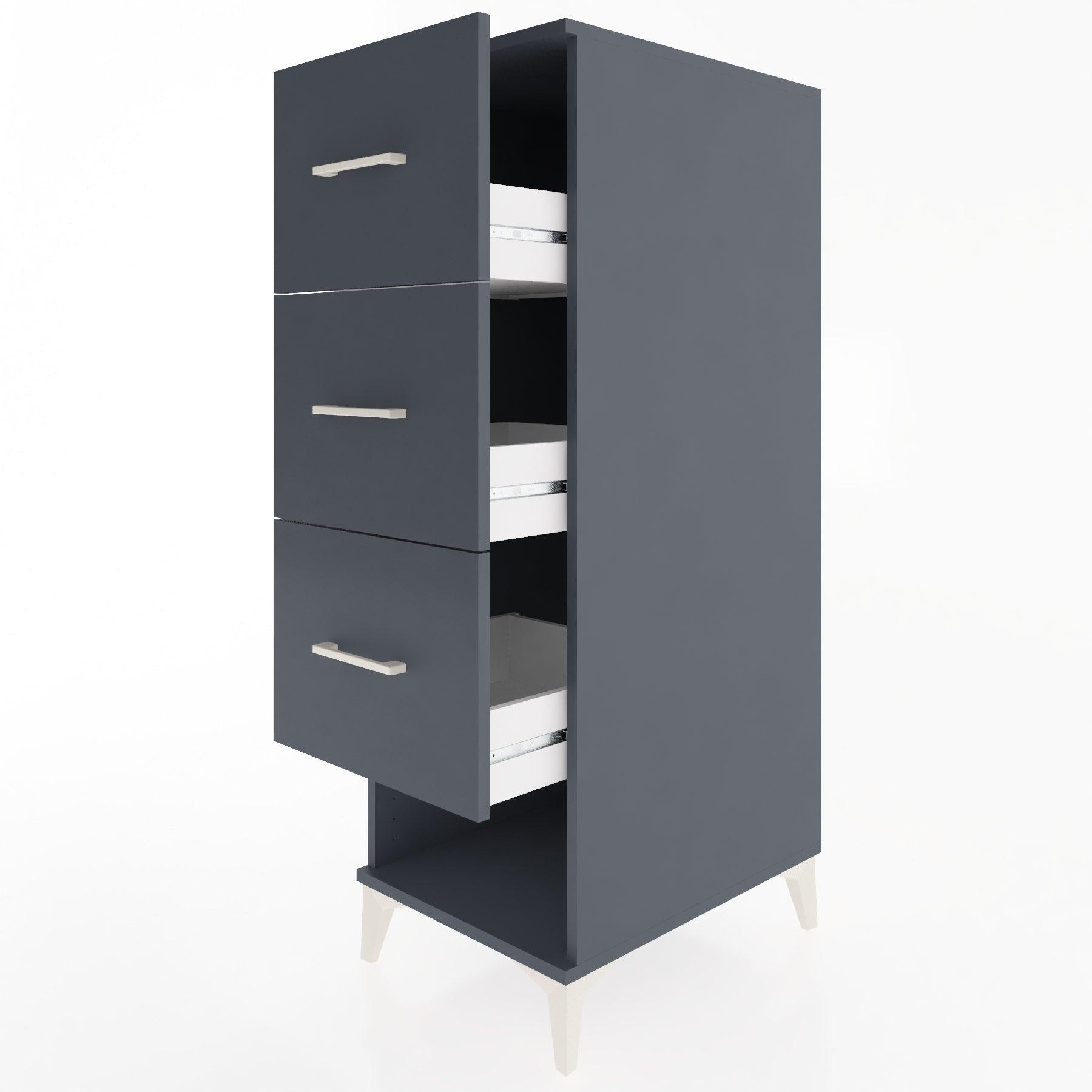 Woodntry Modular Cabinet Anthracite 44x30x122 cm with Drawers and Shelves CR108-2