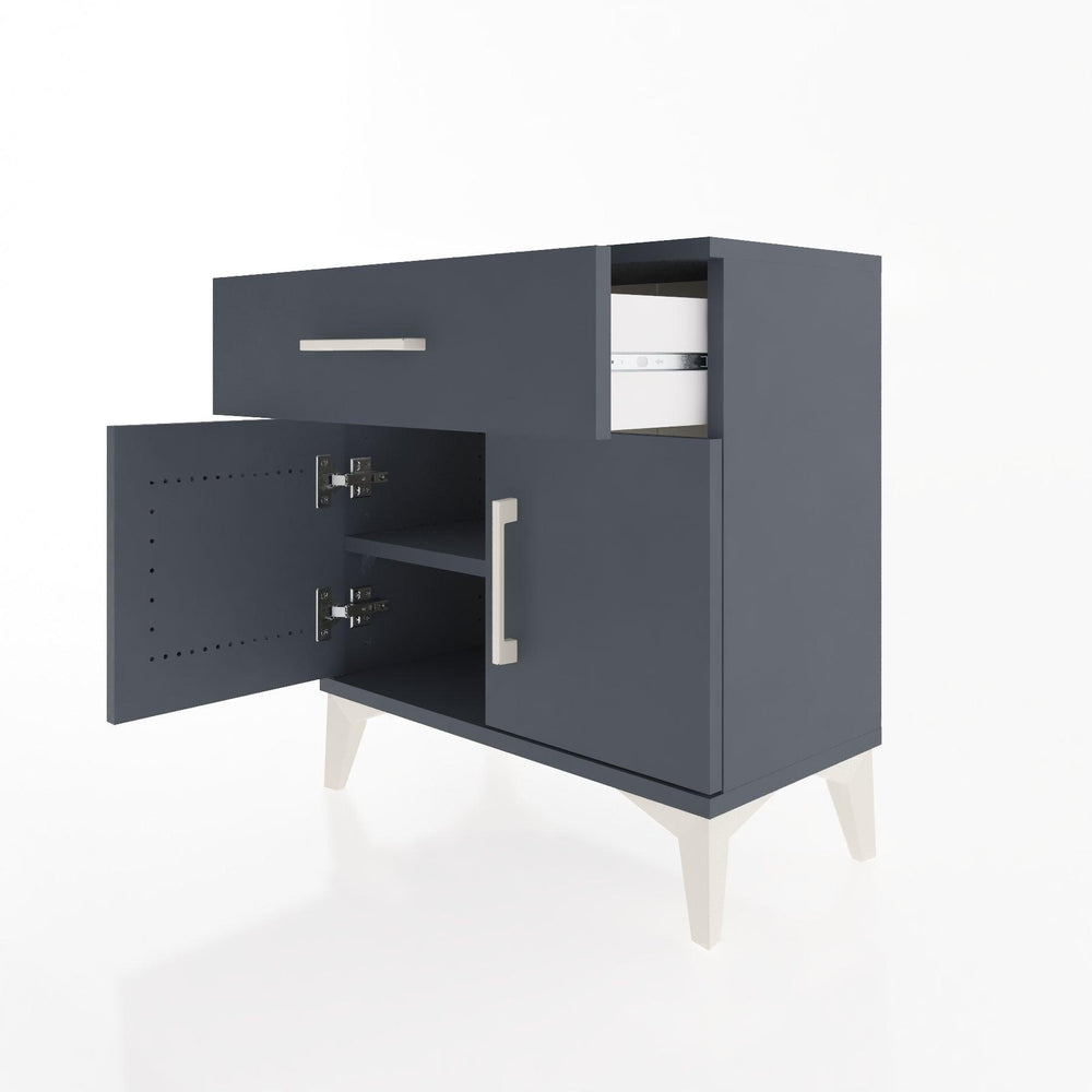 Woodntry Modular Nightstand Anthracite 60x30x52 cm with Cover and Drawer KC8-2