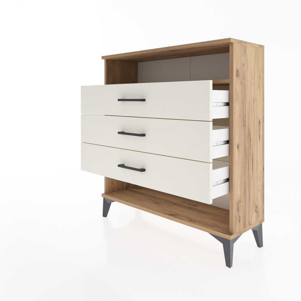 Woodntry Modüler Şifonyer Çam 88x30x84 cm Çekmeceli ve Raflı CR8-3