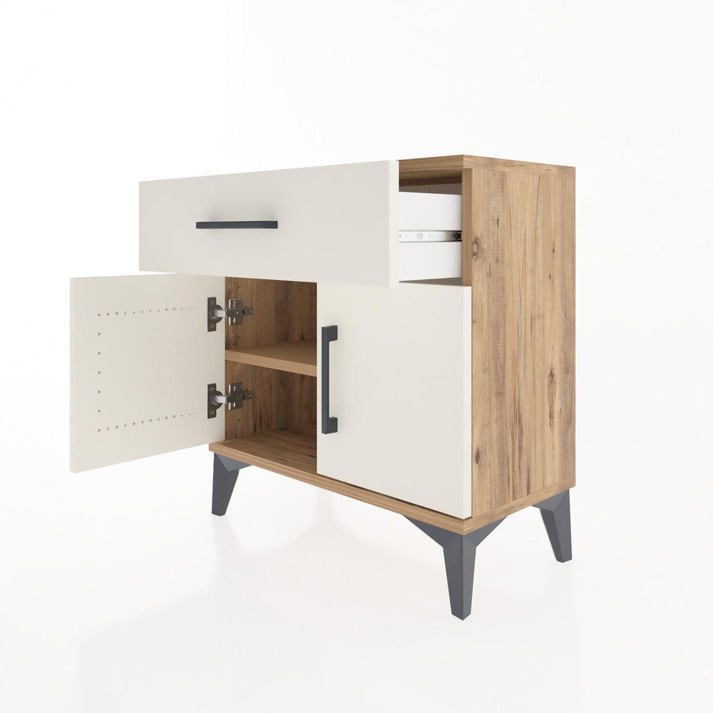 Woodntry Modular Nightstand Pine 60x30x52 cm with Cover and Drawer KC8-3