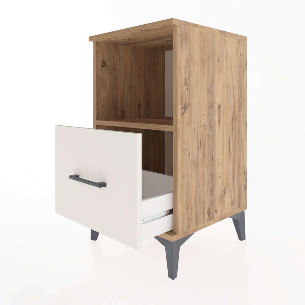 Woodntry Modular Nightstand Pine 44x44x68 cm with Drawers and Shelves CR8-3