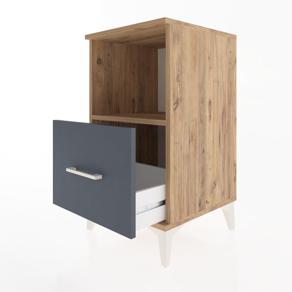 Woodntry Modular Nightstand Pine 44x44x68 cm with Drawers and Shelves CR8-3