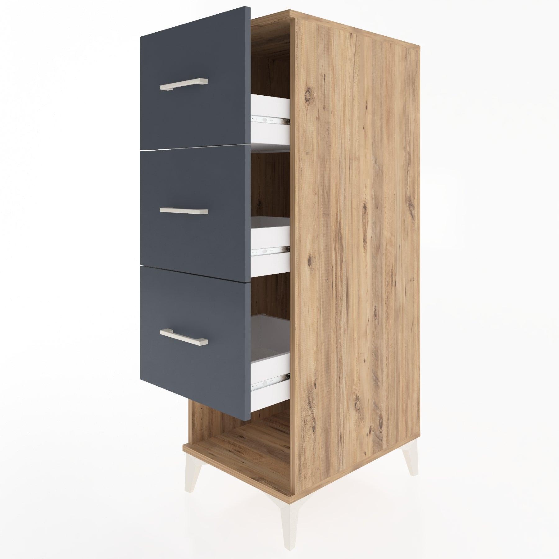 Woodntry Modular Cabinet Pine 44x59x122 cm with Drawers and Shelves CR108-3