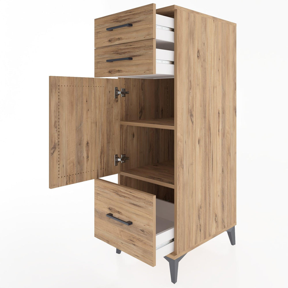 Woodntry Modular Cabinet Pine 44x59x122 cm with Doors and Drawers KC8-3