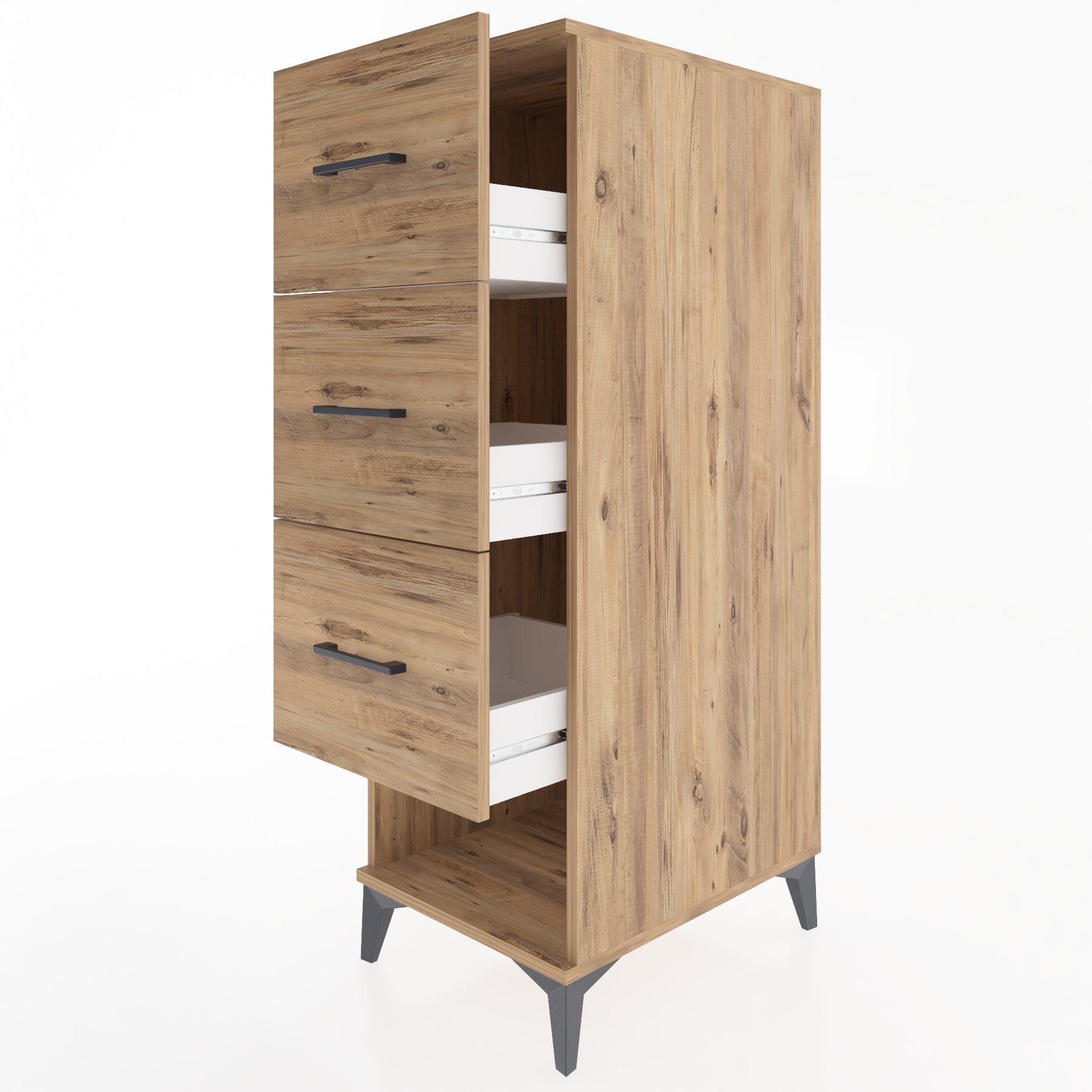 Woodntry Modular Cabinet Pine 44x59x122 cm with Drawers and Shelves CR108-3