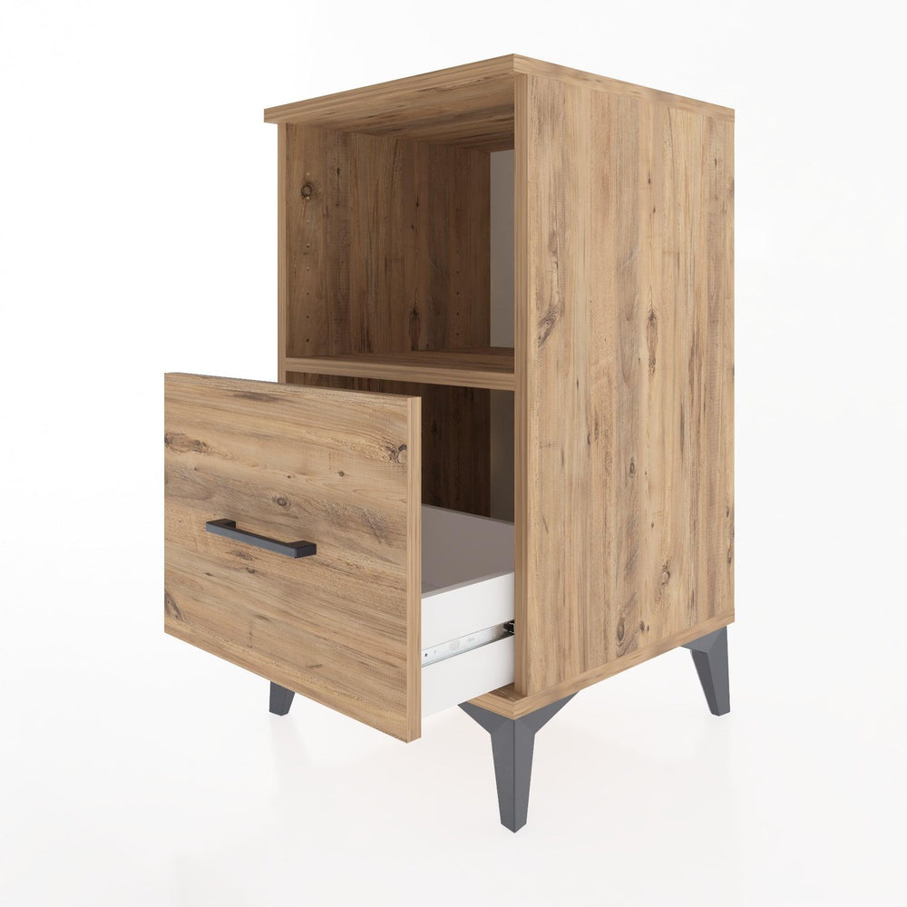 Woodntry Modular Nightstand Pine 44x44x68 cm with Drawers and Shelves CR8-3