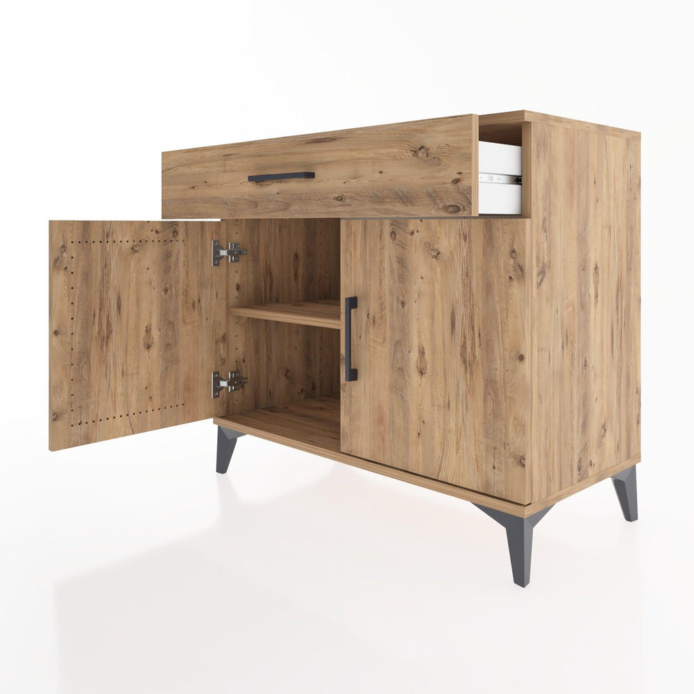 Woodntry Modüler Şifonyer Çam 88x44x68 cm Kapaklı ve Çekmeceli KC8-3