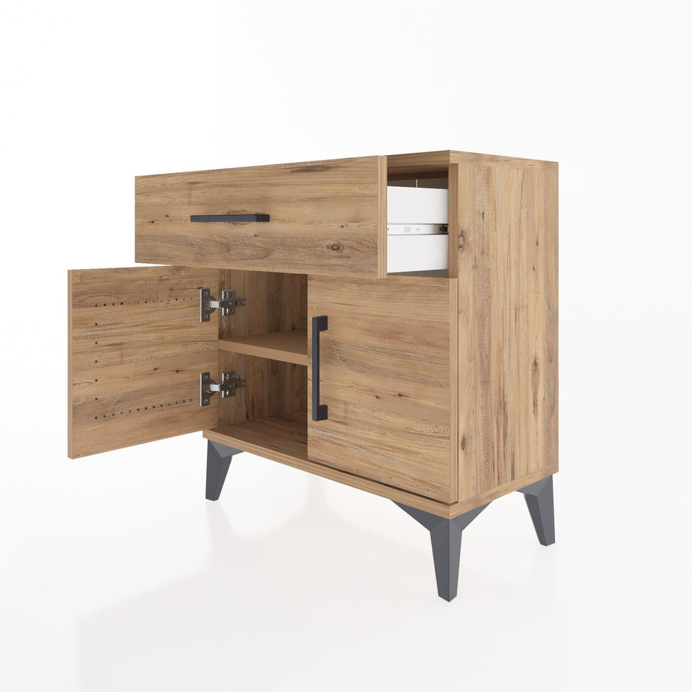 Woodntry Modular Nightstand Pine 60x30x52 cm with Cover and Drawer KC8-3