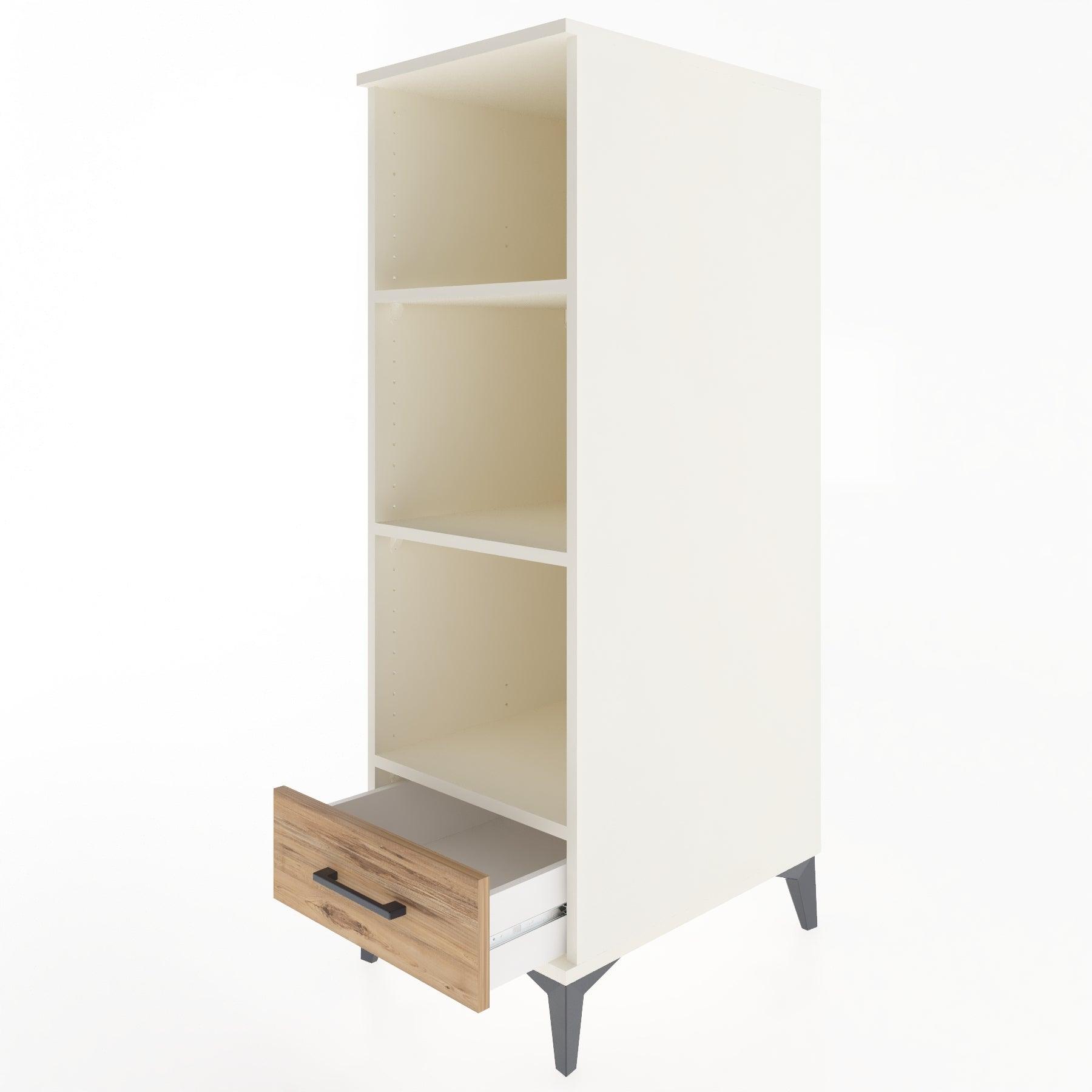 Woodntry Modular Cabinet Moonstone 44x30x122 cm with Drawers and Shelves CR109-1