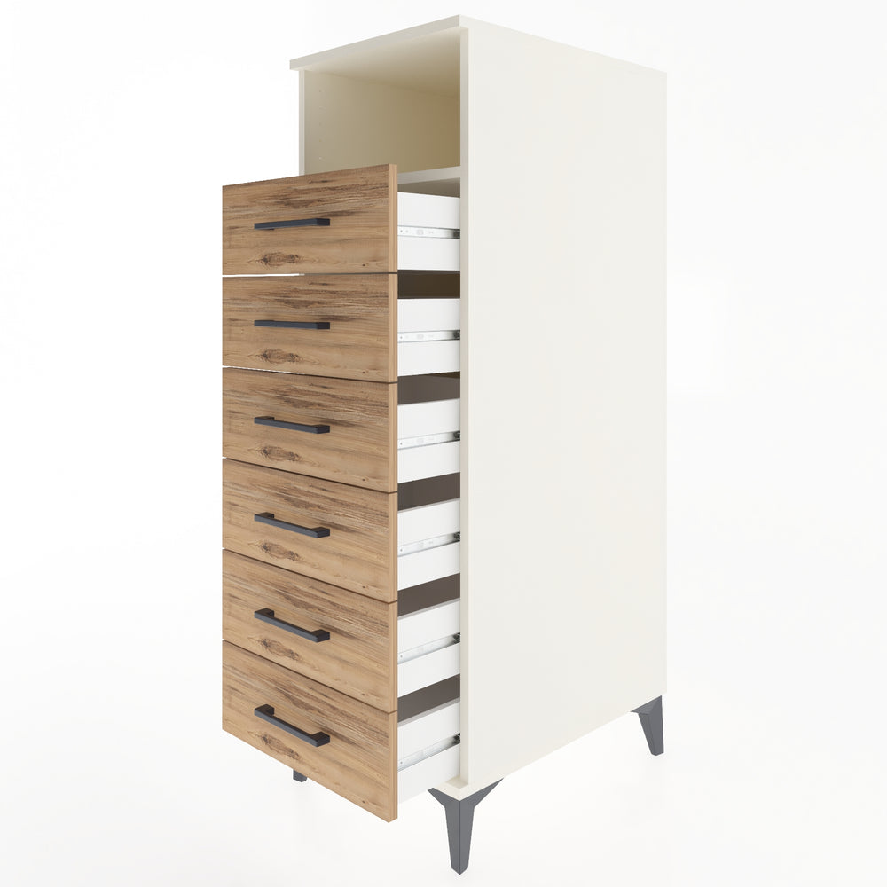 Woodntry Modular Cabinet Moonstone 44x59x122 cm with Drawers and Shelves CR59-1