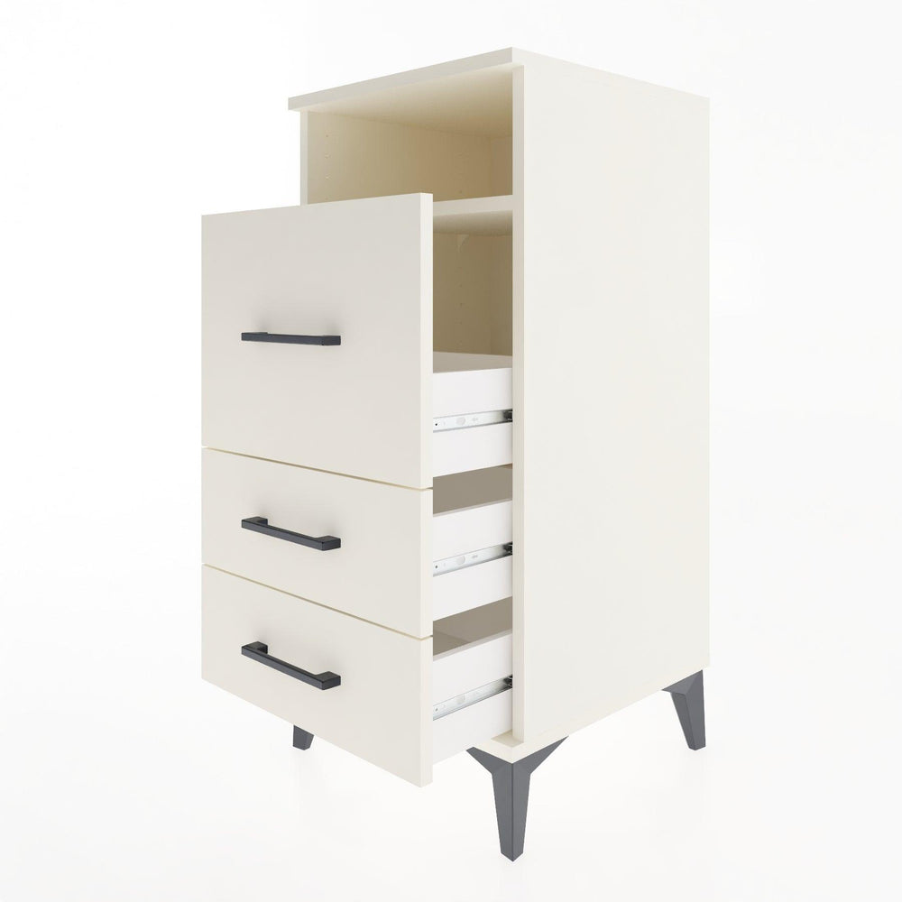 Woodntry Modular Nightstand Moonstone 44x44x84 cm with Drawer and Shelf CR9-1