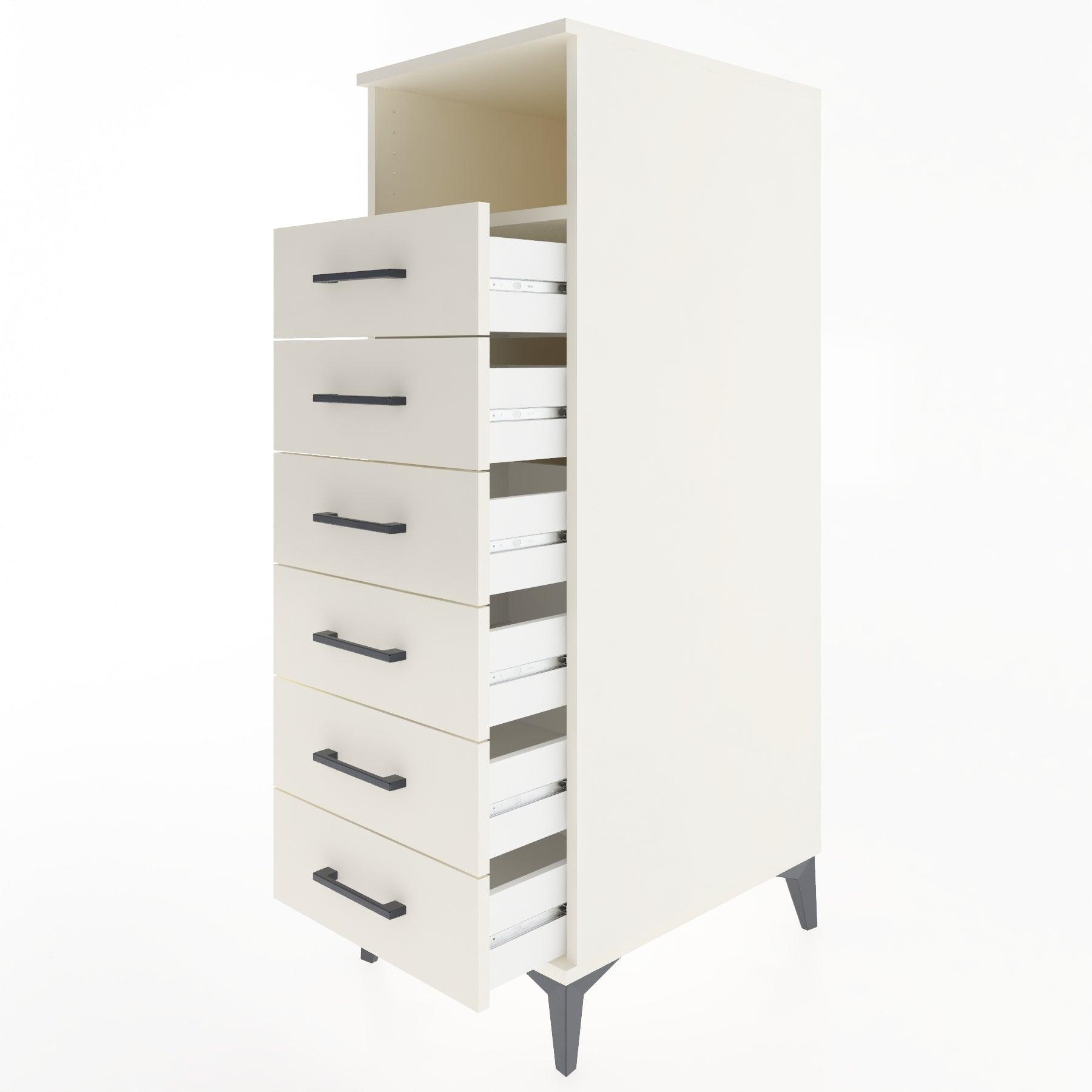 Woodntry Modular Cabinet Moonstone 44x30x122 cm with Drawers and Shelves CR59-1