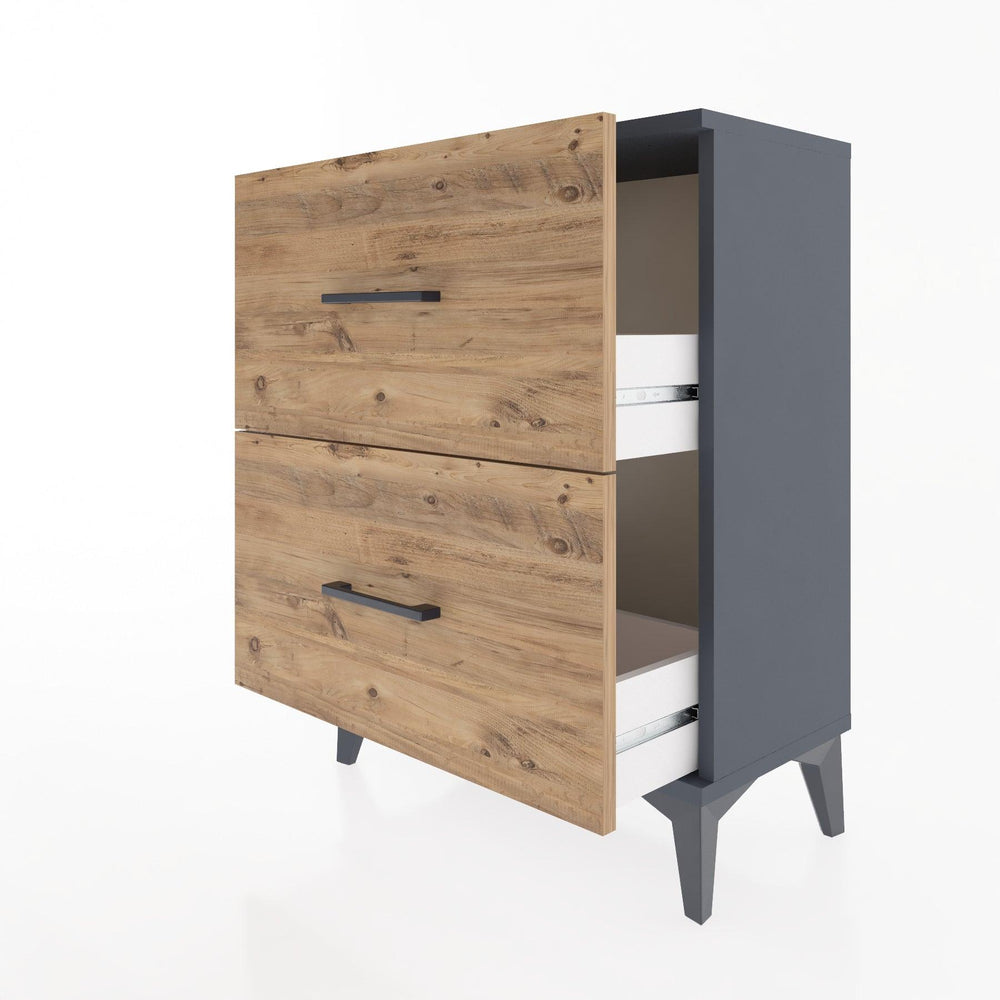 Woodntry Modular Nightstand Anthracite 60x30x68 cm Drawer C9-2