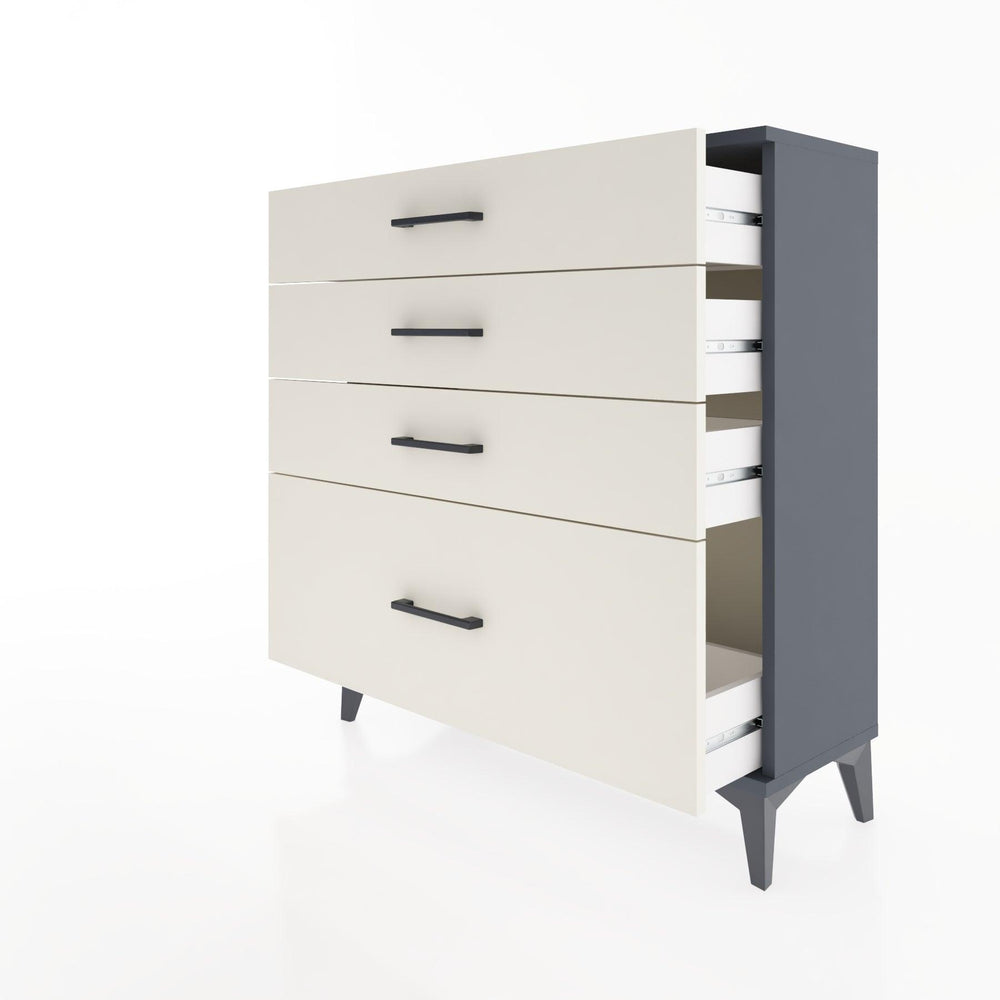 Woodntry Modüler Şifonyer Antrasit 88x30x84 cm Çekmeceli C9-2