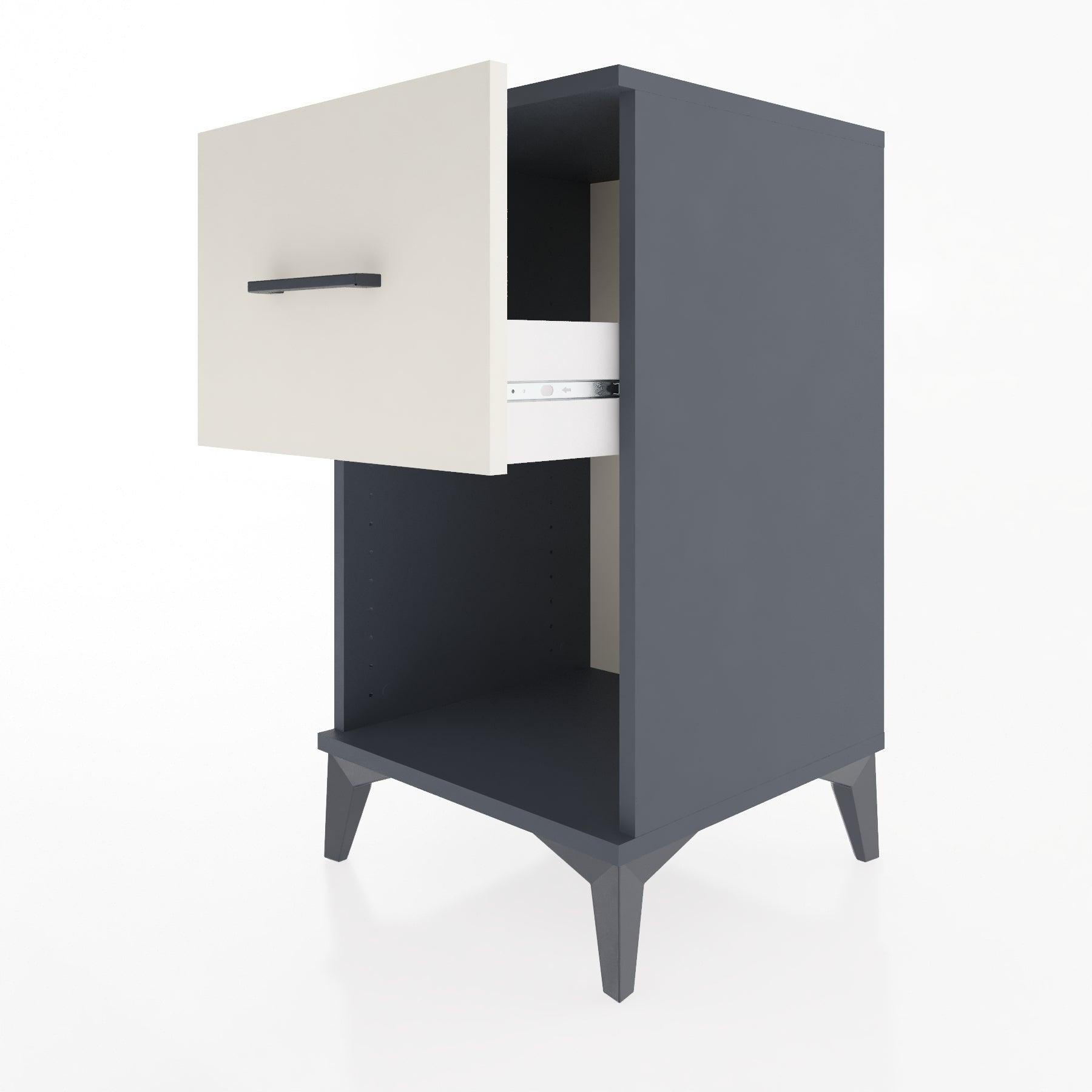 Woodntry Modular Nightstand Anthracite 44x44x68 cm with Drawers and Shelves CR9-2