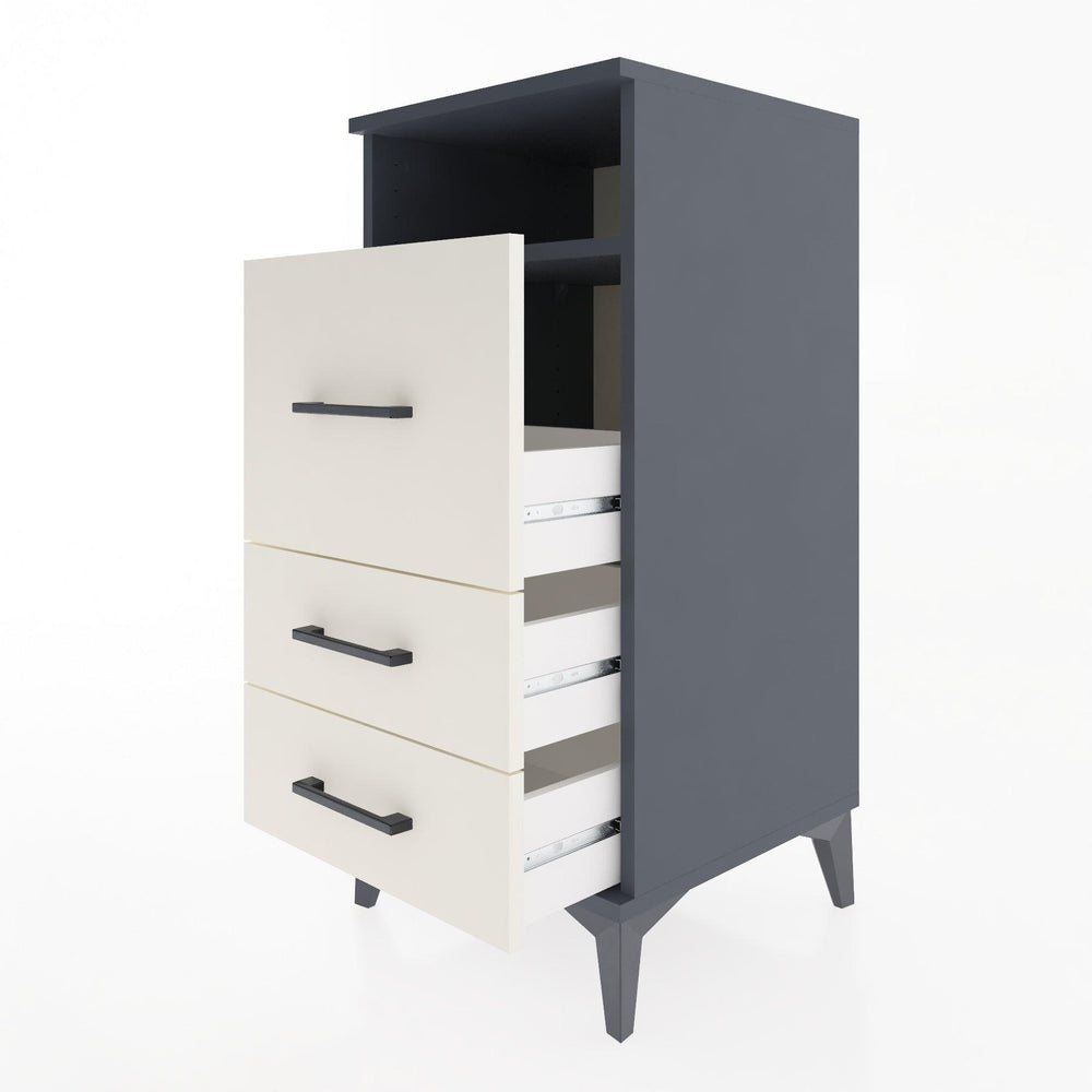 Woodntry Modular Nightstand Anthracite 44x44x84 cm with Drawers and Shelves CR9-2