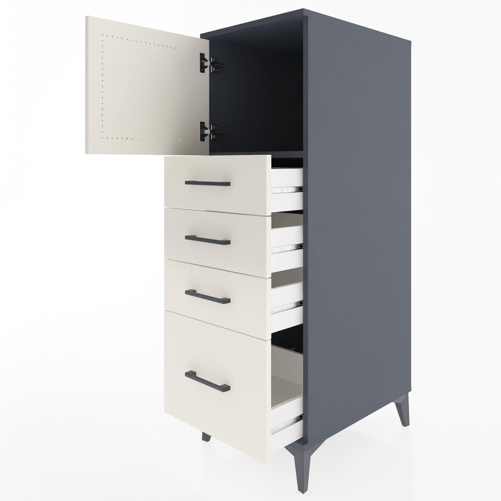 Woodntry Modular Cabinet Anthracite 44x59x122 cm with Doors and Drawers KC9-2