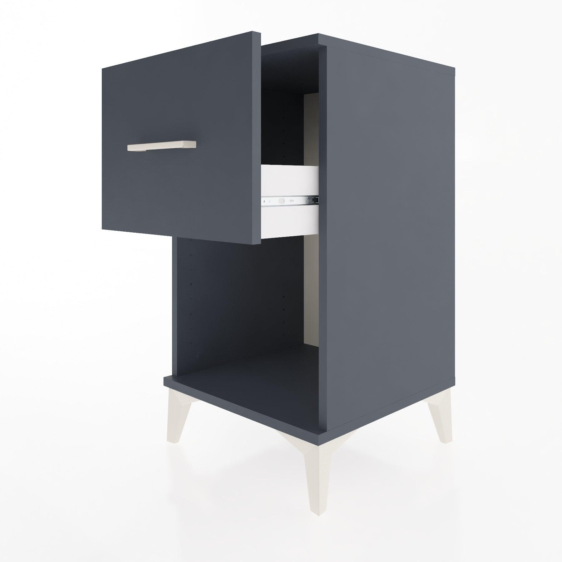 Woodntry Modular Nightstand Anthracite 44x44x68 cm with Drawers and Shelves CR9-2