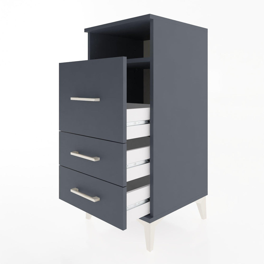 Woodntry Modular Nightstand Anthracite 44x44x84 cm with Drawers and Shelves CR9-2