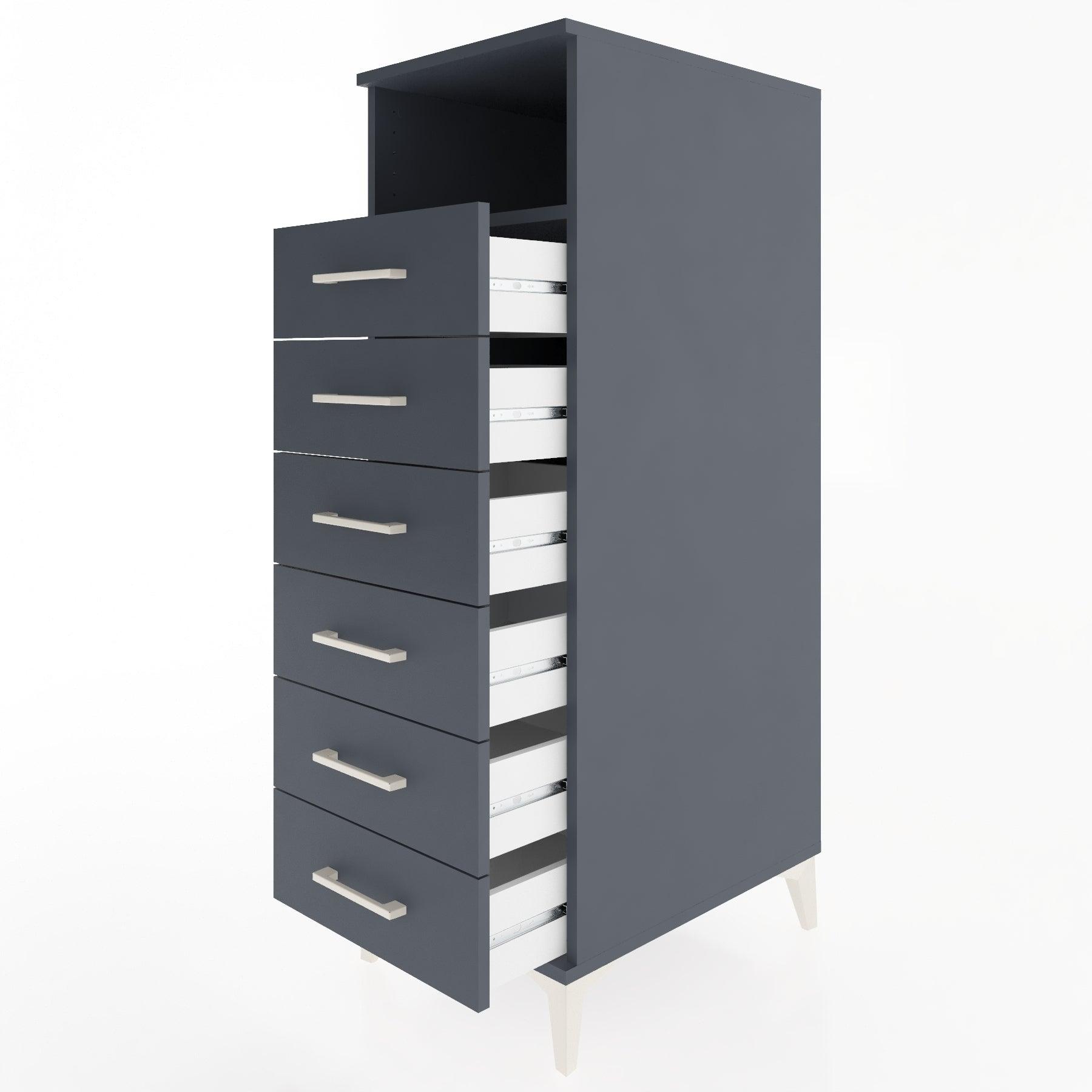 Woodntry Modular Cabinet Anthracite 44x30x122 cm with Drawers and Shelves CR59-2
