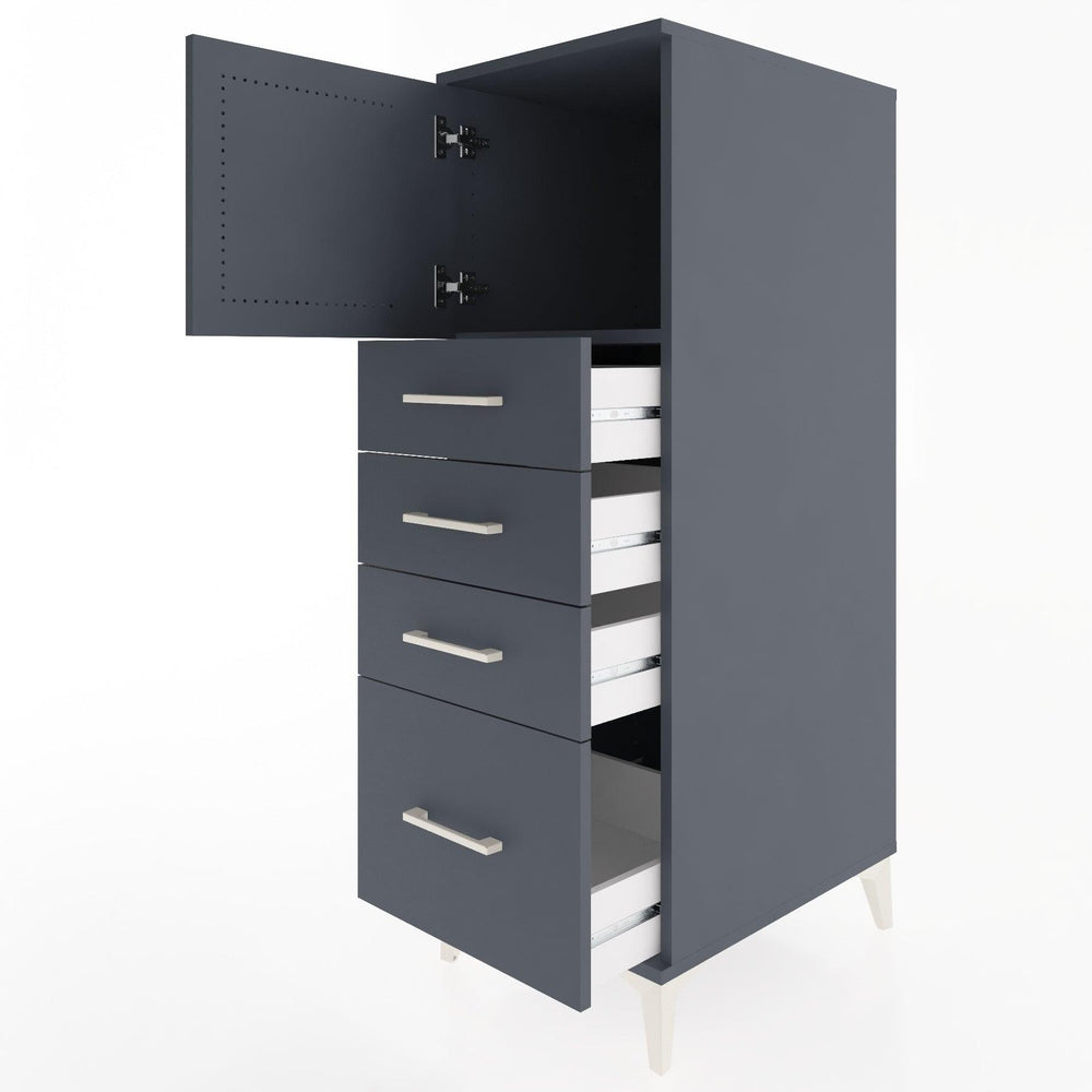 Woodntry Modular Cabinet Anthracite 44x59x122 cm with Doors and Drawers KC9-2