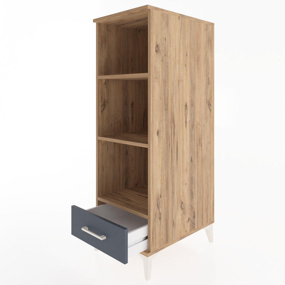 Woodntry Modüler Dolap Çam 44x30x122 cm Çekmeceli ve Raflı CR109-3