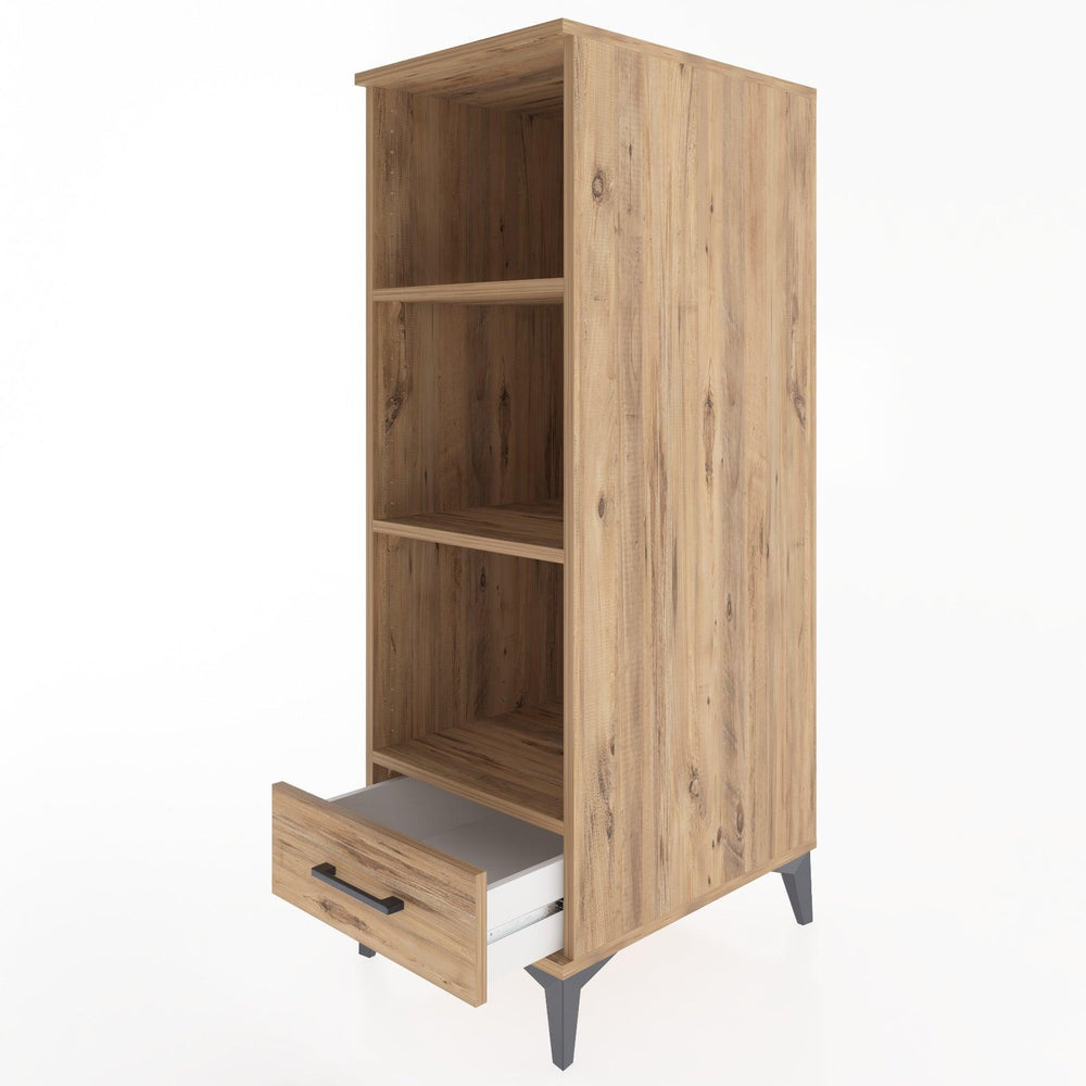 Woodntry Modüler Dolap Çam 44x30x122 cm Çekmeceli ve Raflı CR109-3