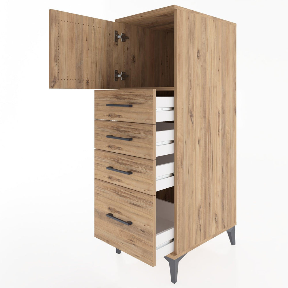 Woodntry Modular Cabinet Pine 44x30x122 cm with Doors and Drawers KC9-3