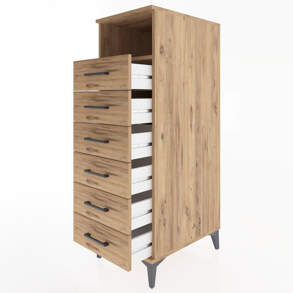 Woodntry Modular Cabinet Pine 44x30x122 cm with Drawers and Shelves CR59-3