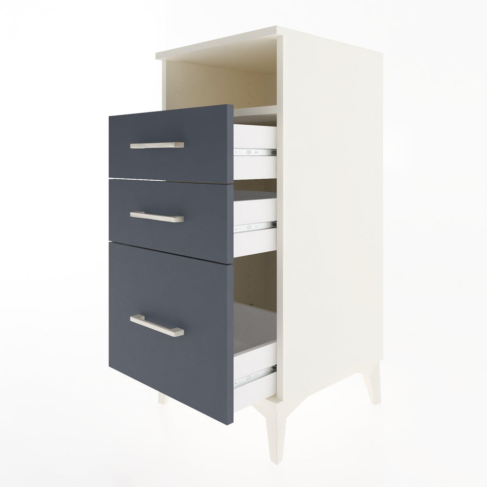 Woodntry Modular Nightstand Moonstone 44x44x84 cm with Drawer and Shelf CR10-1