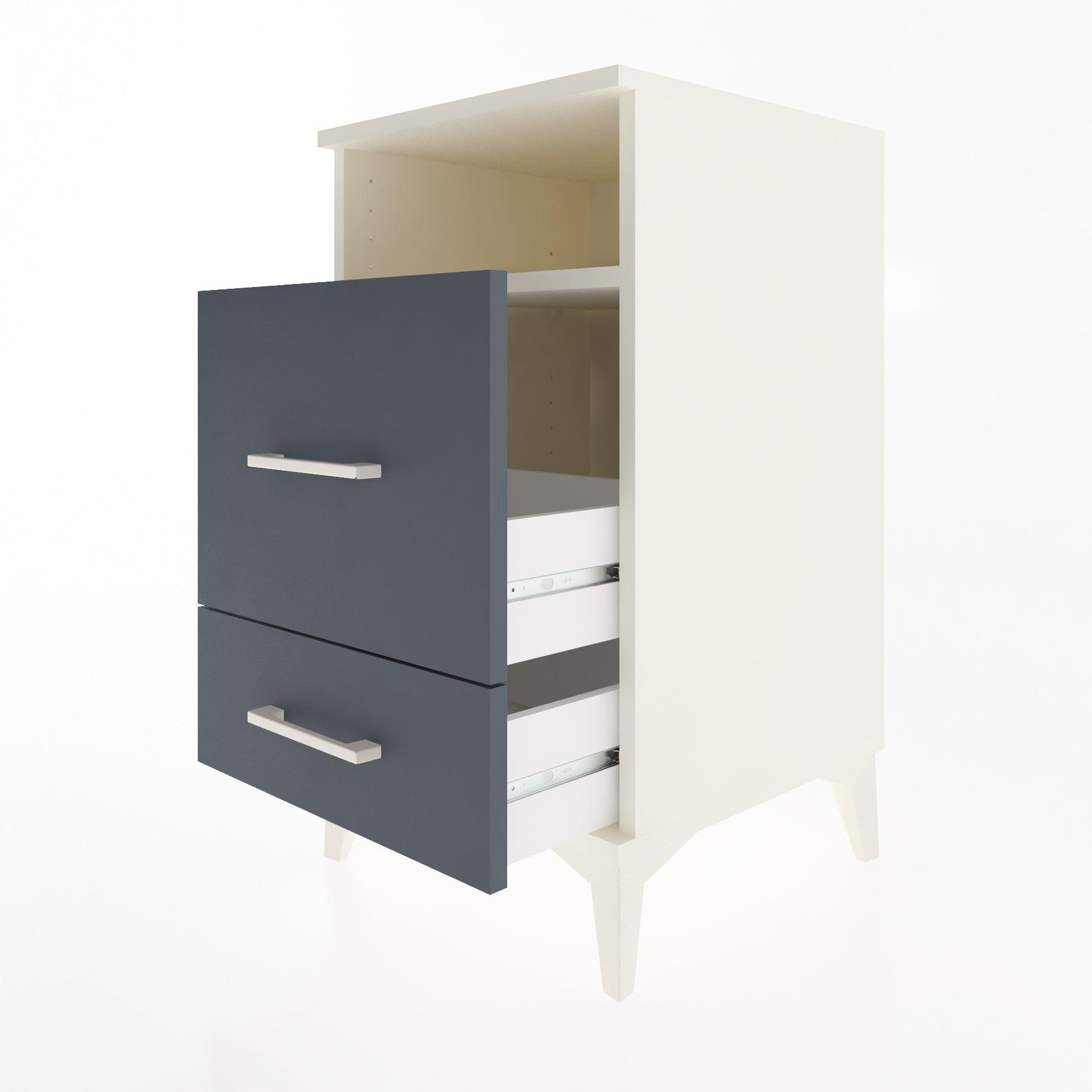 Woodntry Modular Nightstand Moonstone 44x44x68 cm with Drawer and Shelf CR10-1