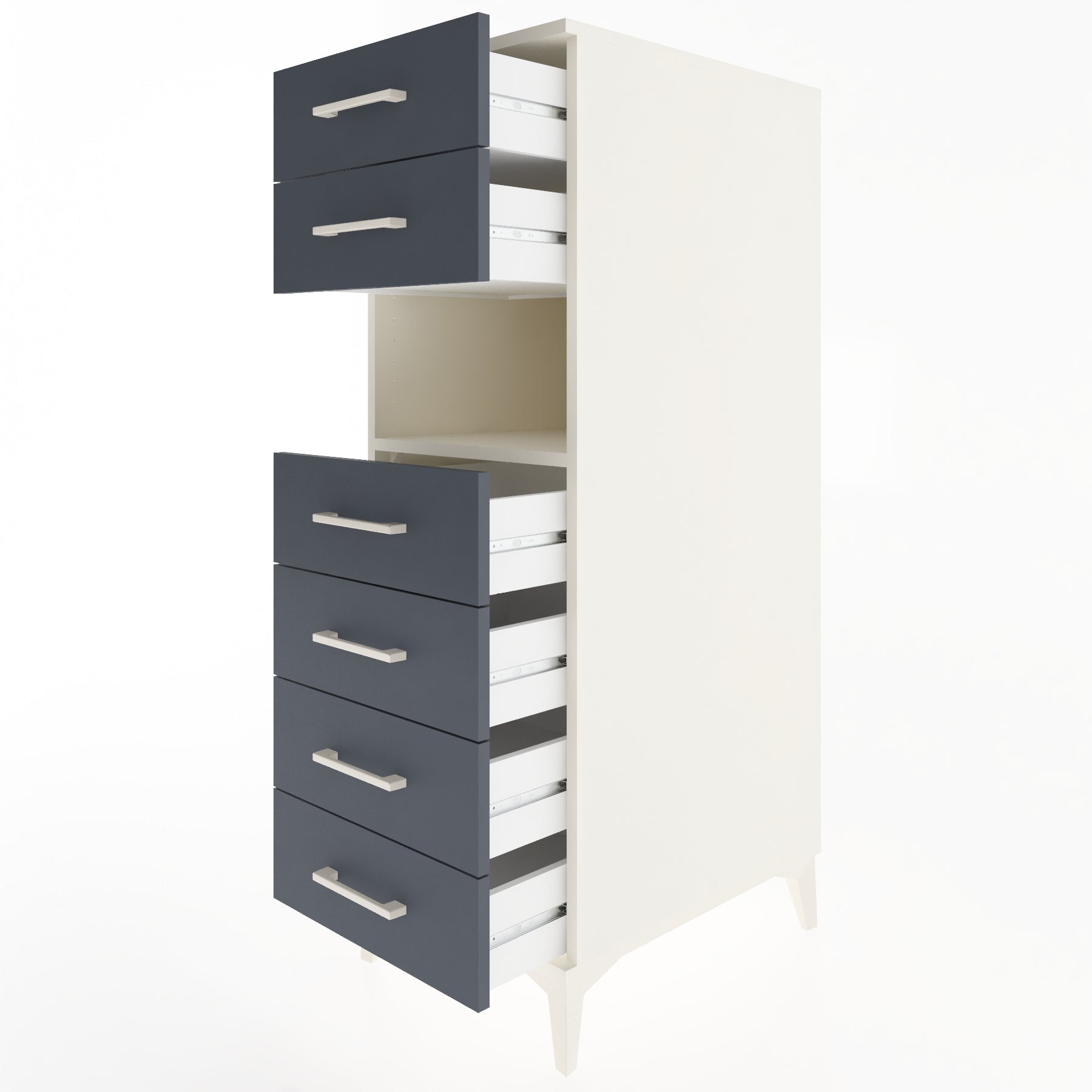 Woodntry Modular Cabinet Moonstone 44x59x122 cm with Drawers and Shelves CR60-1